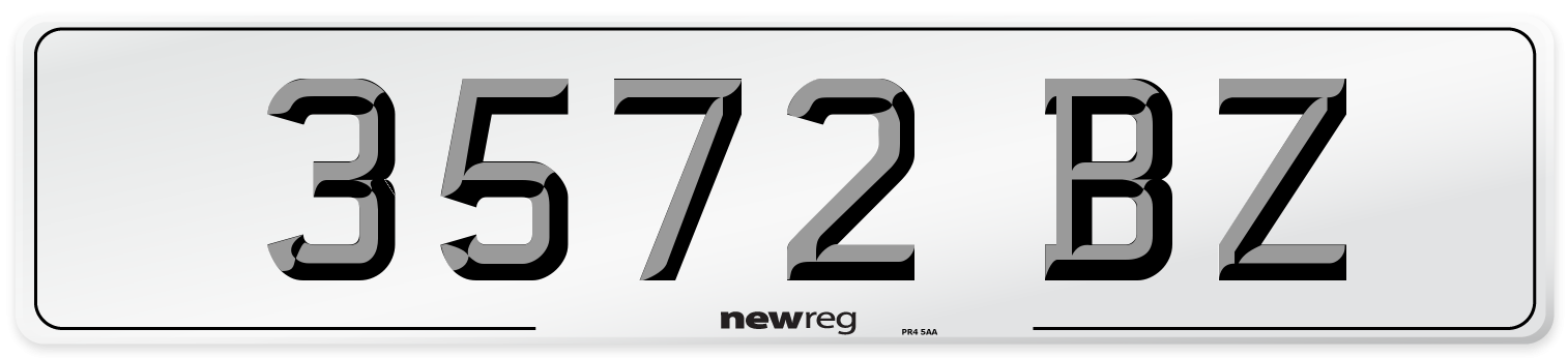 3572 BZ Number Plate from New Reg